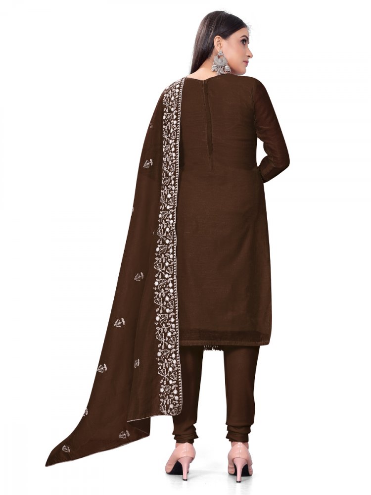 Casual, Festive Beige and Brown color Cotton fabric Salwar Kameez : 1835384